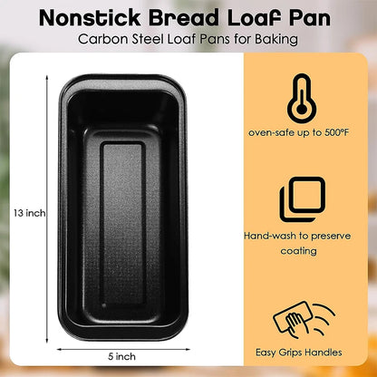 LMetjma Nicht -Stick -Backbrotbrot Laib Pan Kohlenstoffstahl Toast Brot Pfanne Küche Rechteck Backware für Brownies Hackbraten JT233