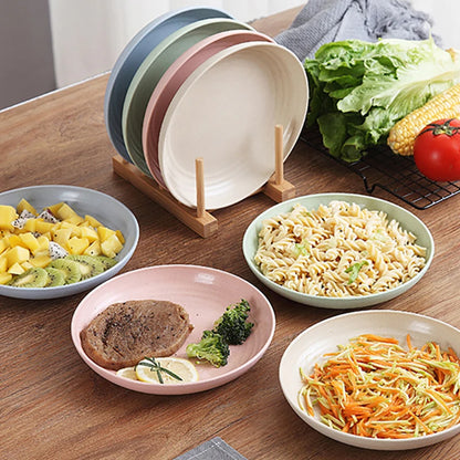 4 pezzi per la cena set di piatti di grano paglia di grano eco -amichevole BPA gratis biodegradabile da picnic snack di frutta piatti ossei Accessori da cucina