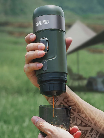 Hibrew Wireless Electric Portable Espresso Coffee Machine for Car & Home Camping Coffee Maker Fit Nespresso Dolce Capsule Powder