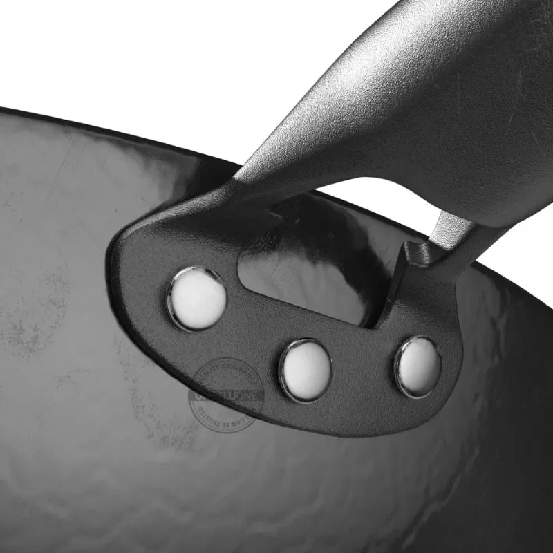 32cm Iron Wok παραδοσιακό άμβολο υψηλής ποιότητας ανθρακούχο χάλυβα wok μη κολλήσει woks pan με ξύλινη κουζίνα μαγειρικά σκεύη για όλες τις σόμπες