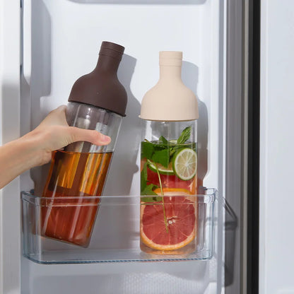 Glass Manual Cold Brewer Coffee Machine,900ML Portable Juicer,Summer Making Ice Coffee Fruit Tea,Milk Frother,for Refrigerator