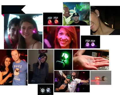 1 чифт светлини led bling ушни пръстени пръстени корейски аксесоари за флаш циркон за парти жени коледна светеща пръчка