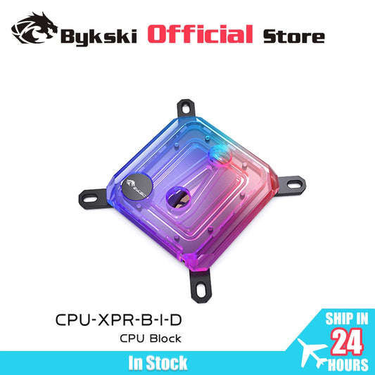 Bykski CPU Water Block for INTEL LGA1700/1800/115X/ AMD Ryzen 9 AM5 AM4 0.08mm Microchannel Water Cooler Radiator Acrylic Metal