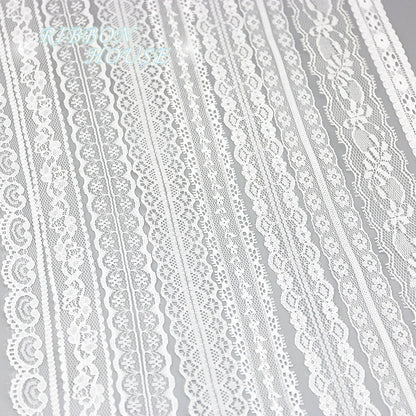 (10 lace/lot) white fabric Webbing Decoration Lovely gift packing Material ribbons mix