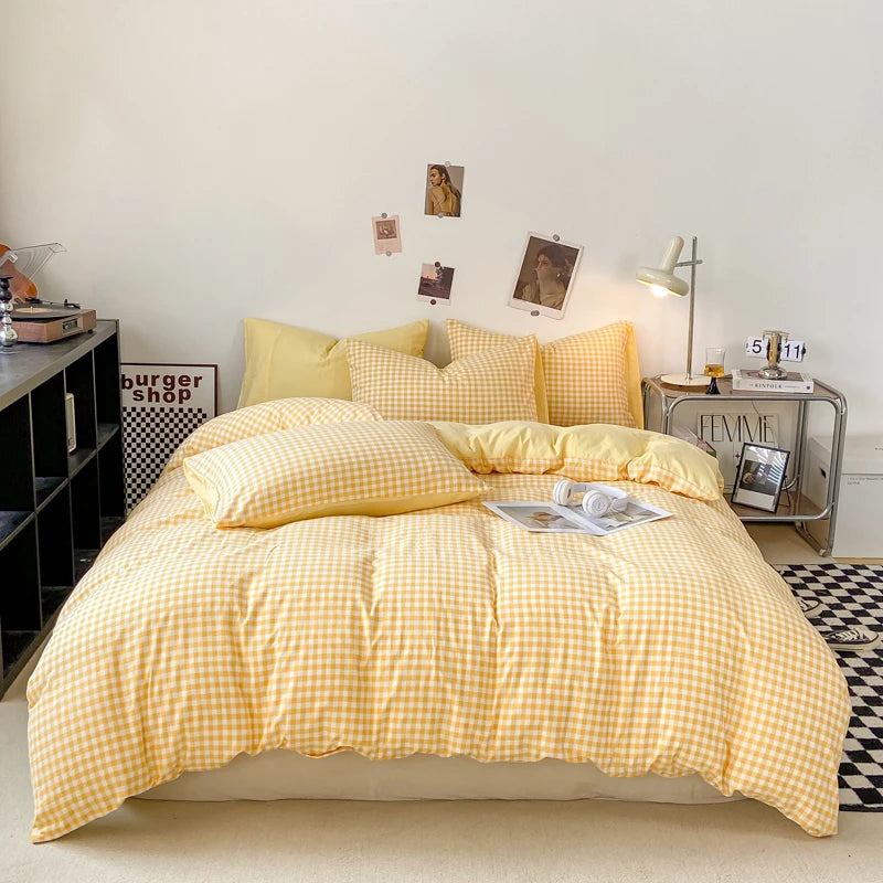 Hudvennlig dynedeksel Plaid Style Dynedeksler dobbeltsengdeksel постелное беле Home Dyforter Covers (No Pillow Acre)