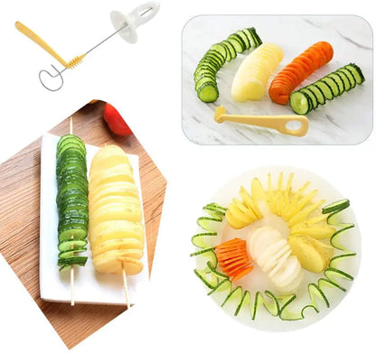 Brochetas de barbacoa de papa protables para chips de campamento fabricante de papas cortador de papa spiral herramientas de barbacoa accesorios de cocina