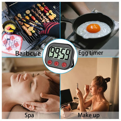 Kökstimer, digital visuell timer Magnetic Clock Stopwatch Countdown Timer, stor LCD -skärm för matlagning