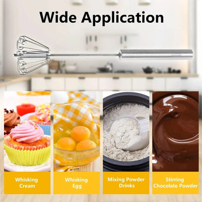 Miscelatore semi-automatico Whisk uova battitore in acciaio inossidabile mixer a mano che gira utensili da cucina miscelatore cucina strumenti di uova