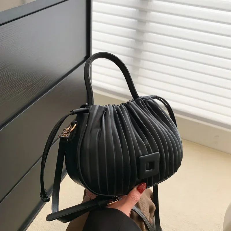 Modemerk ontwerp crossbody tas voor vrouwen 2024 luxe vintage schouderhandtas vrouwelijke draagtas casual pu lederen bucket tas
