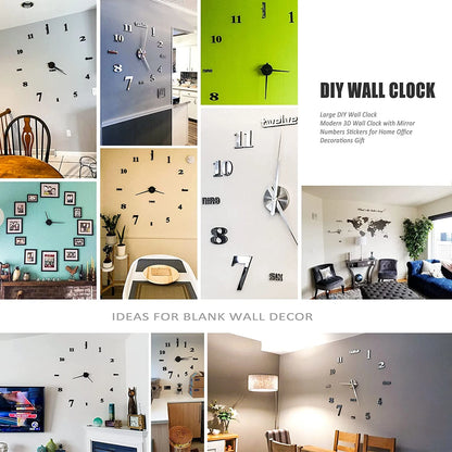 Ceas mare 3D de perete DIY creativă oglindă creativă perete decorativ autocolant ceas de 130 cm fără rame pentru școlile de acasă camera de zi