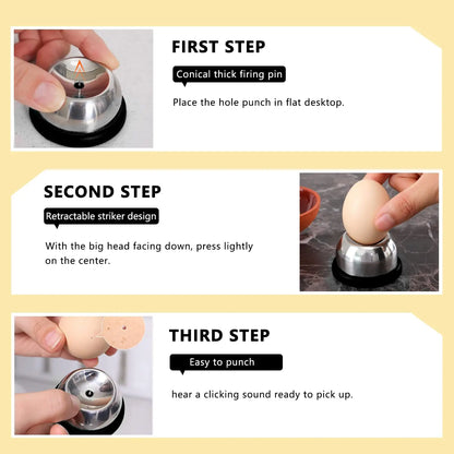 Leeseph Egg Piercer, Stainless Steel Needle Egg Hole Puncher Eggs Poacher Endurance Hole Seperater Bakery Kitchen Tool