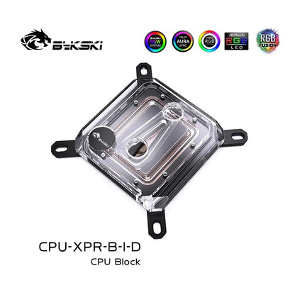 Bykski CPU Water Block for INTEL LGA1700/1800/115X/ AMD Ryzen 9 AM5 AM4 0.08mm Microchannel Water Cooler Radiator Acrylic Metal