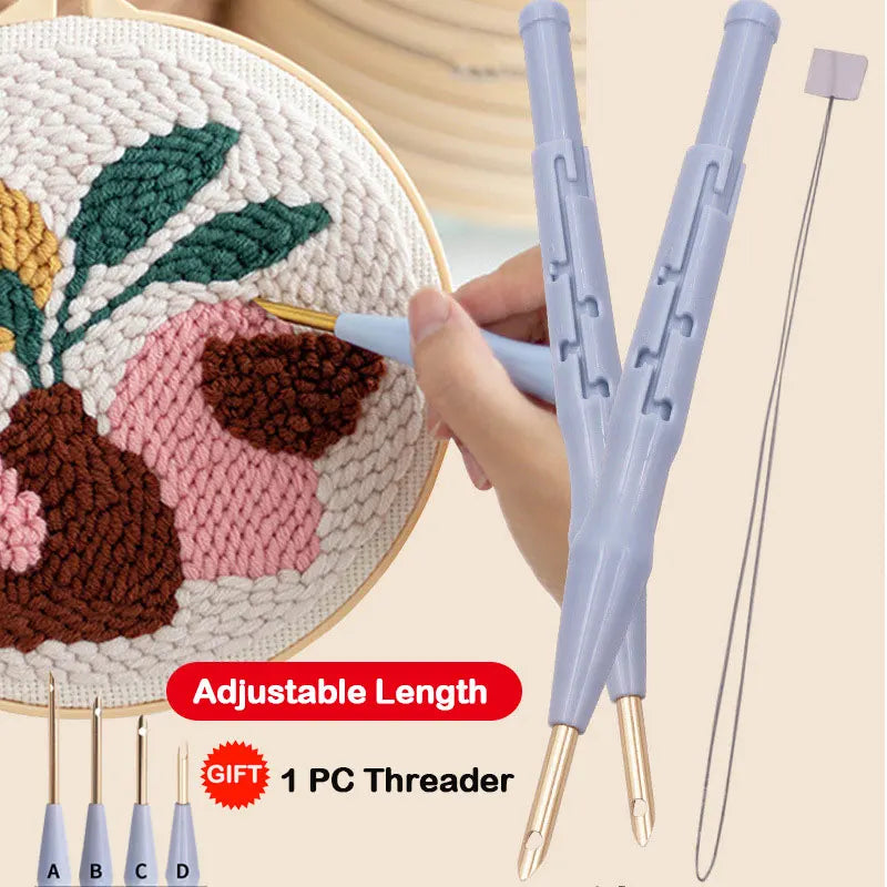 Magic Embroidery Punch Needle Pen Kit Cross Stitching Tool Set Weaving Tool Carpet Knitting Sewing Tool for DIY Sewing Craft Art