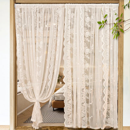 Yanyangtian en dentelle romantique piste transparente rideau de luxe en tulle