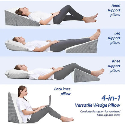 Almohada de cuña para reflujo de ácido para dormir después de la cirugía Triángulo almohada elevada para el dormitorio de la oficina de la oficina de la oficina de la oficina
