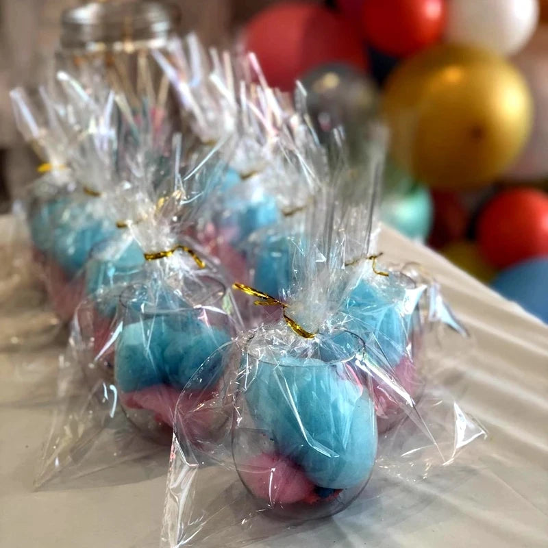 100pcs прозрачни пластмасови торбички бонбони бонбони бонбони бисквитки Опаковката ясна опп целофанова чанта коледен подарък за сватбен рожден ден парти