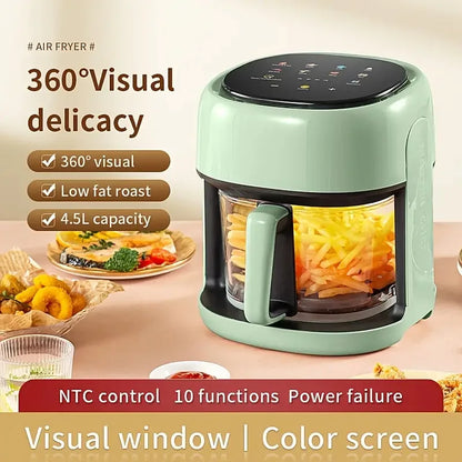 Smart Air Fryer 1.19Gal - 10 Funktioner, NTC -kontrol, ristning med lavt fedtindhold - Nyd sunde måltider!