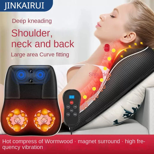 Jinkairui Electric Shiatsu Head Neck Cervical Ttraction Body Massager Car Back Възглавница с отопление вибриращо масаж