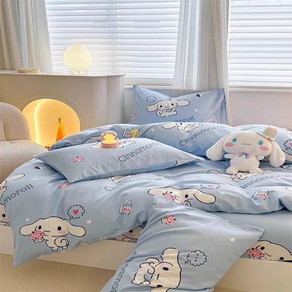 Kawaii Cinnamorroll Duvet Cover Cletowracry Betting Set Set Léifsten Ariichtung Cartoon Animation Home Home Shoritory Camion
