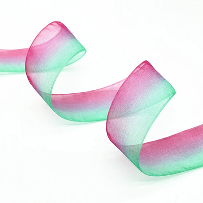 5 meter 25 mm gradientfärg organza band för bröllop heminredning diy presentförpackning handgjorda tillbehör #ro