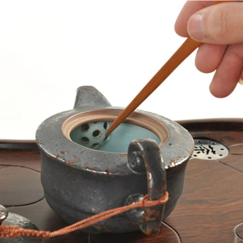 5 Pcs/set Kongfu Tea Ceremony Utensils Set Bamboo Teaspoons Tea Needle Tweezer Clips Strainer Tong Tube Teaware Acient Art Tools