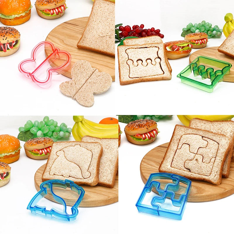 Cutters de sándwich para niños Alimentos de galleta para galletas fabricantes de moldes para frutas y verduras que cortan herramientas de hornear de molde para niños