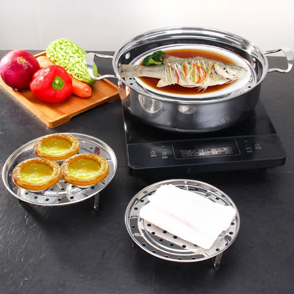New Stainless Steel Tray Stand Multifunction Cookware Steamer Shelf Pot Steaming Steamer Rack