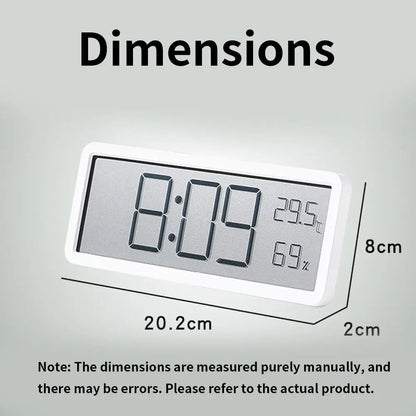 Digital Mauer Clock elektronesch Wand montéiert LCD discly Clownational Temperatur an Fiichtegkeethuelmung