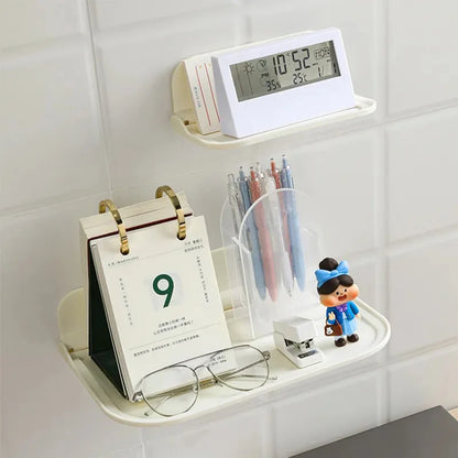 Plataforma de parede dobrável Banheiro sem punção de parede sem parede Phone Phone Phone Jóias controle remoto Rack de roupas de toalha de toalha
