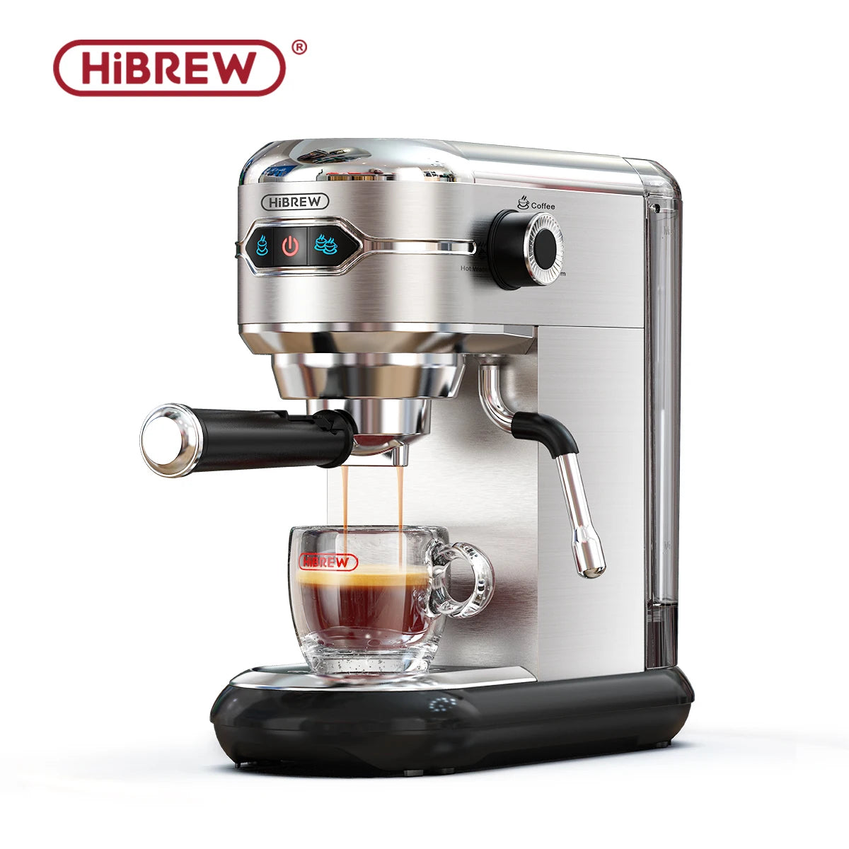 HIBREW Caxe Cafetera 20 Bar Inox Semi Automatique Super Slim Pod & Powder Espresso Machine Hot Water H11