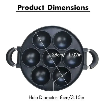 7 Hole Cooking Cake Pan Non-stick Eggs Ring Molds Round Pancake Maker Cake Mold Household Breakfast Egg Cooker Kitchen Cookware