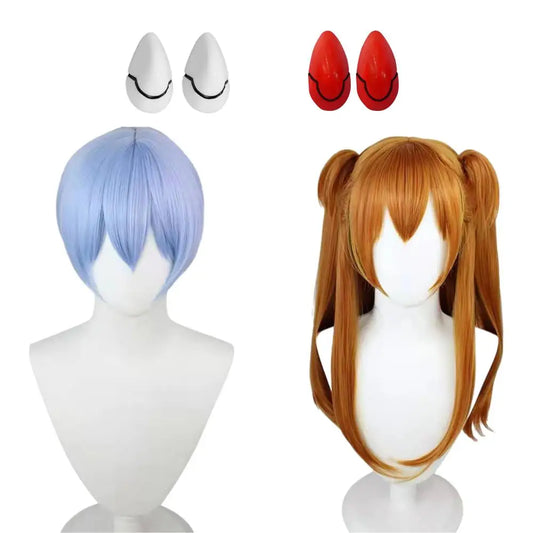 Asuka Langley Soryu Cosplay Costume Wig Hair Clips rei ayanami cosplay girl жени Хелоуин Лоли облекло аксесоар