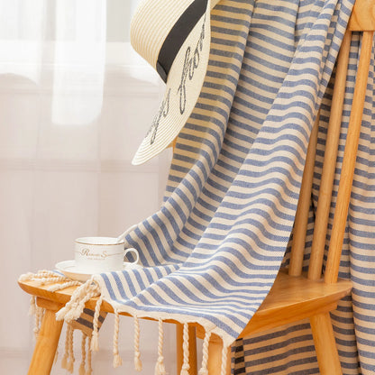 Yeuzlicotton Hot Sale Luxury Striped Tassel 100% Cotton Sauna Spa Bath Towel For Home 100*180cm Reise Tyrkisk stort badehåndkle