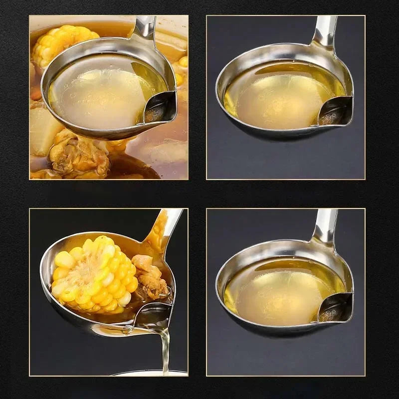 Zuppa di cucchiai in acciaio inossidabile zuppa cucina cucina cucina zuppa separatore grasso separatore yogurt olio cucchiaio accessori da cucina