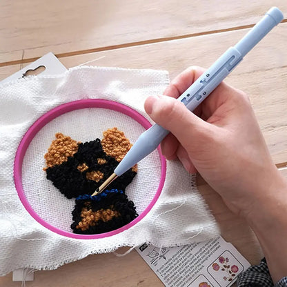 Kunststoff einstellbare Punchnäh -Zubehör Stricken Nadeln Werkzeug Webwerkzeug Threader Nadeln Stickern Nadel Stift