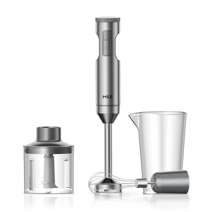 MIUI Hand Immersion Blender 1000W Výkonný 4-in-1, mixér potravin z nerezové oceli, 700 ml mixové kádinky, 500ml procesor, šlehač
