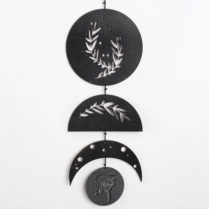 Hölzerne Wand Hängende Mondphase Girlande Wanddekoration Hängende Ornamente Ramadan Dekoration Boho Wohnkultur für Kindergärten Geschenk