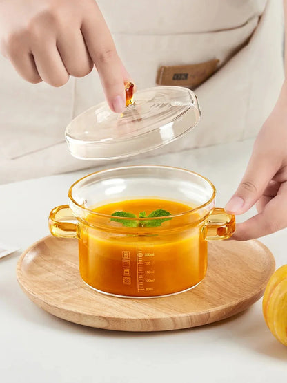 Tapa de olla de cocción resistente al calor con mango de cocinera de inducción a escala Lindo borosilicato alto Soithpot Kitchen comedor