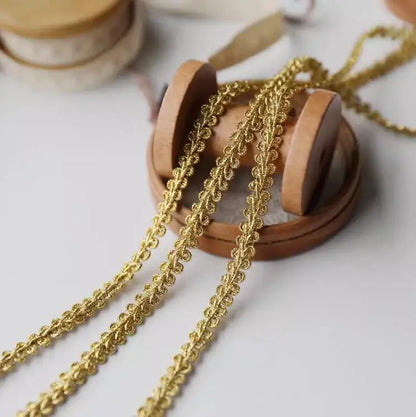 5 meter guldblonder trimmer strikkede bånd bånd Stof Syning af rør til cosplay tøj håndlavet tilbehør DIY håndværk 8 mm