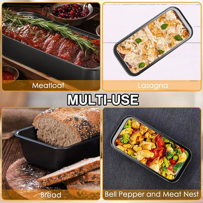 LMetjma Nicht -Stick -Backbrotbrot Laib Pan Kohlenstoffstahl Toast Brot Pfanne Küche Rechteck Backware für Brownies Hackbraten JT233