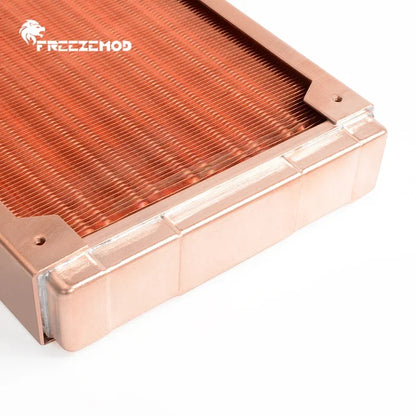Freezemod All Copper Computer Water Coacher Fila de enfriamiento Industrial Fila de doble capa rosca de tubo redondo de doble capa. TSRP-ZT-120TG