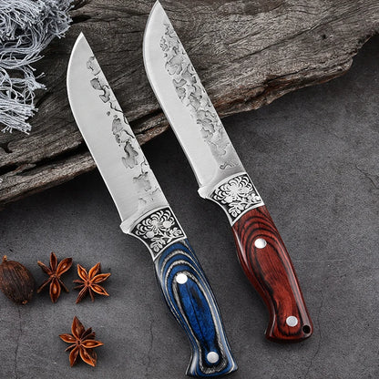 Gesmeed Cleaver Kitchen Chef Mes Roestvrij staal Hand Vlees Vlees Fruit Paring Vissen Draagbare BBQ Butcher Bonning Knife Cover