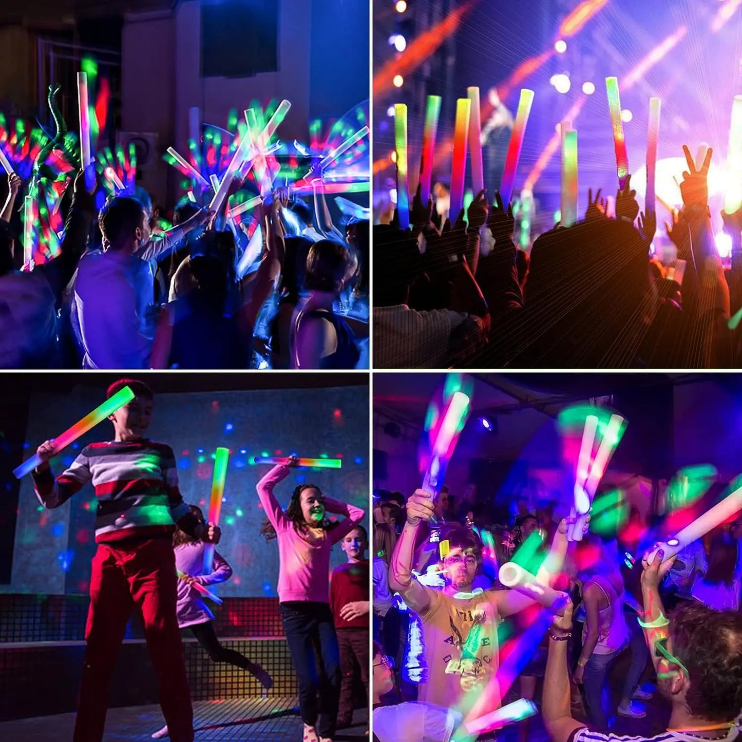 8/10/15/20бр. LED светещи пръчици насипни цветни RGB Glow Foam Stick за коледен рожден ден сватба сияние в тъмните партита