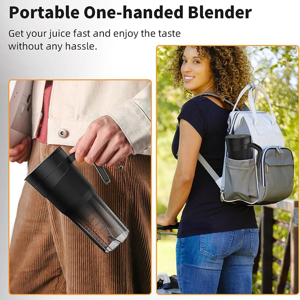 Bærbar fruktjuicer 6 skarpe kniver oppladbar personlig multifunksjonell håndholdt mini blender kopp for risting og smoothies