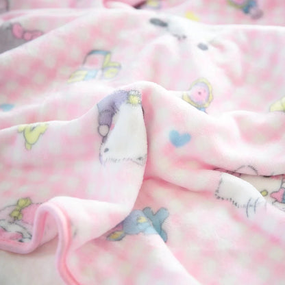 Sanrio Cute Hello Kitty Tæppe Varmt flanel tæppe pudebetræk japansk stil mønsterudskrivning tæppe sengetæppet soveværelse pige
