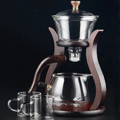 YOMEEI Heat-Resistant Glass Tea Set Magnetic Water Diversion Rotating Cover Bowl Automatic Tea Maker Lazy Kungfu Teapot Drinking