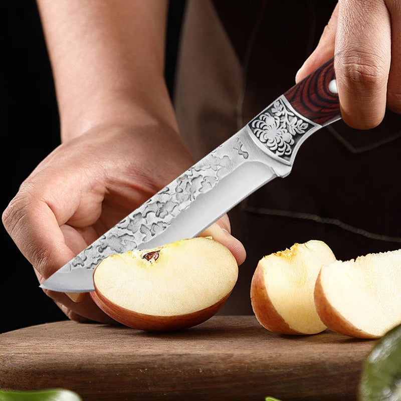 Gesmeed Cleaver Kitchen Chef Mes Roestvrij staal Hand Vlees Vlees Fruit Paring Vissen Draagbare BBQ Butcher Bonning Knife Cover