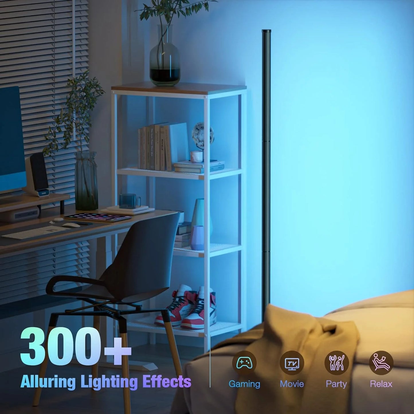 Smart RGB Dream Color Floor Lamp with Music Sync Modern 16 Millions Color Changing Standing Mood Light With App & Remote Control