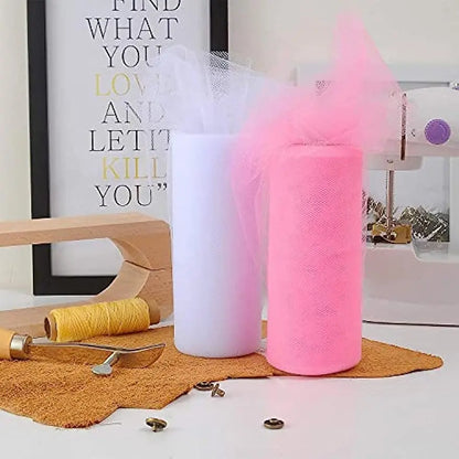 Tulle Rolls Tulle Fabric 6" X 25Yards (15cm*22.8m) for Decorations Tutu Weddings Costumes Skirts Parties Gift Bow Baby Shower