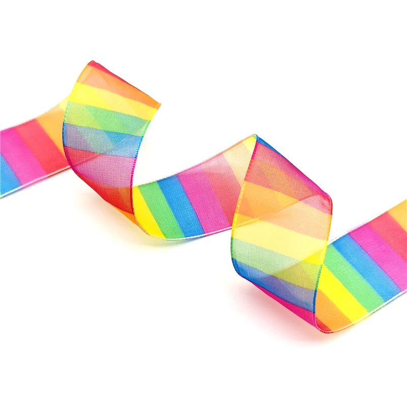 5 meter 25 mm gradientfärg organza band för bröllop heminredning diy presentförpackning handgjorda tillbehör #ro